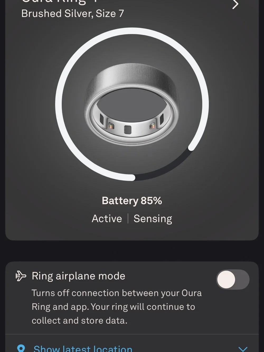Oura Brushed Silver Smart Ring